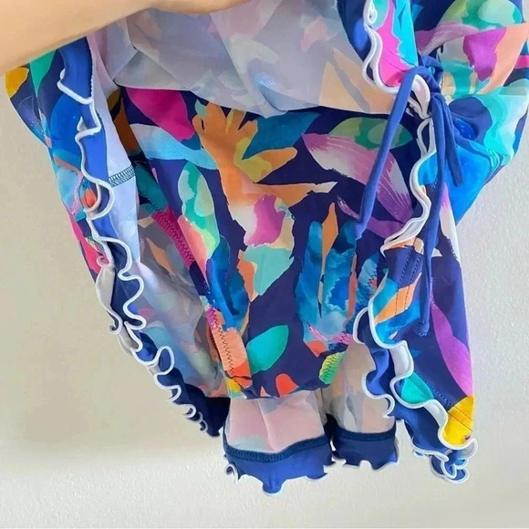 Gottex Scoop Neck Swim Dress with Ruffled Slit Hem Sz 18W - Picture 9 of 11